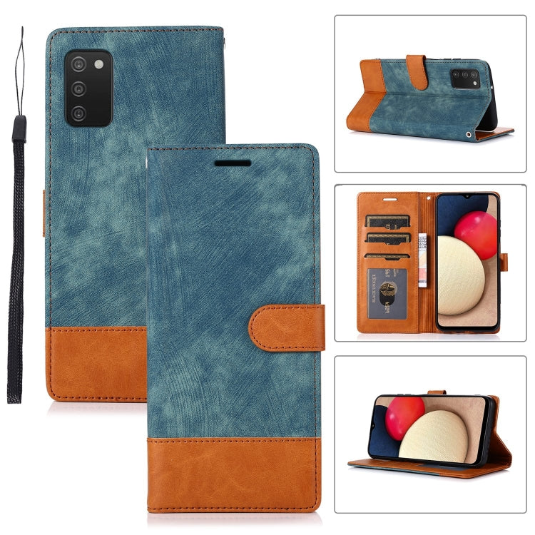 For Samsung Galaxy A03s Splicing Leather Phone Case