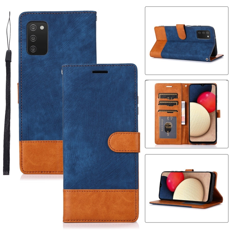 For Samsung Galaxy A03s Splicing Leather Phone Case