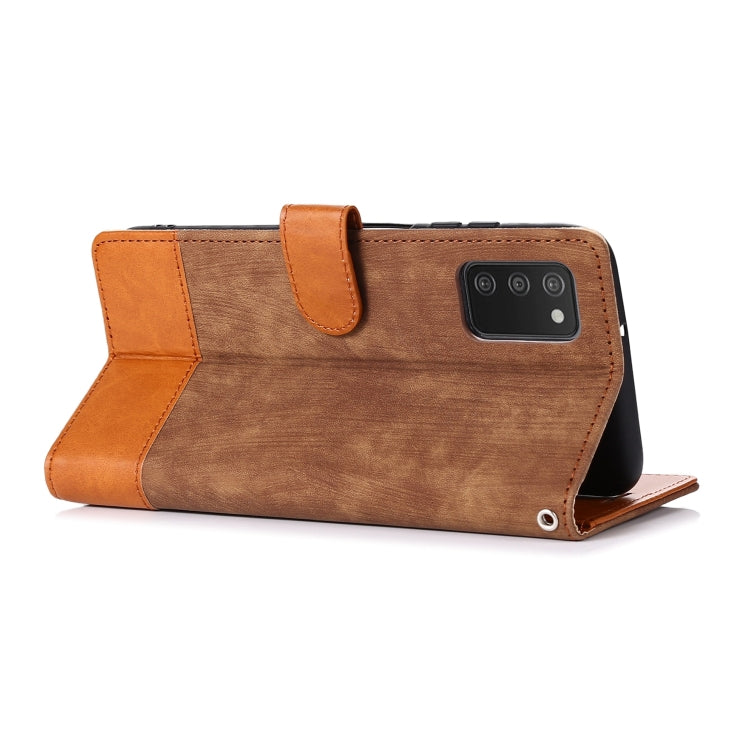 For Samsung Galaxy A03s Splicing Leather Phone Case