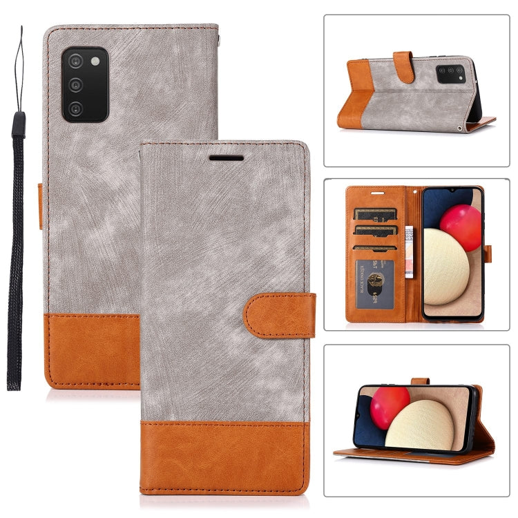 For Samsung Galaxy A03s Splicing Leather Phone Case