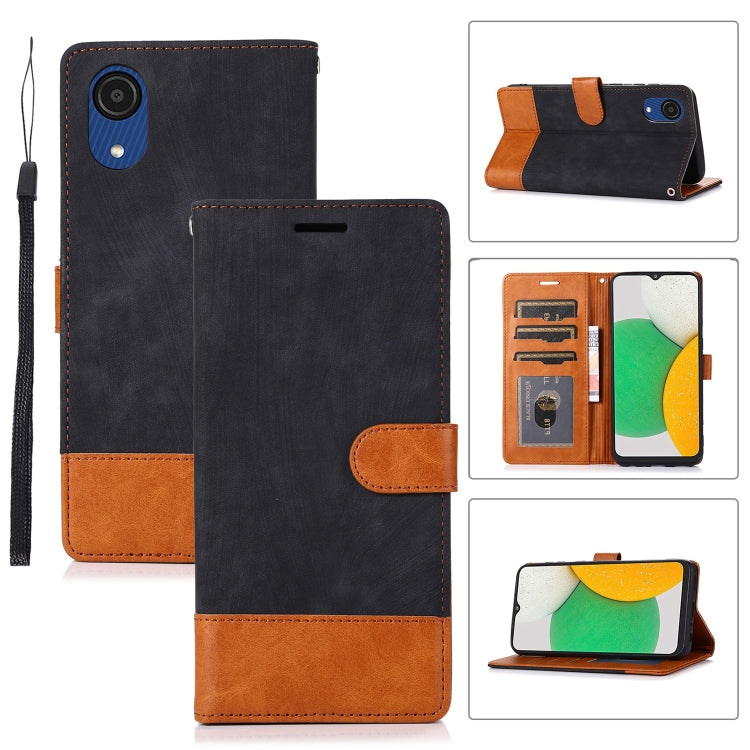 For Samsung Galaxy A03 Core Splicing Leather Phone Case