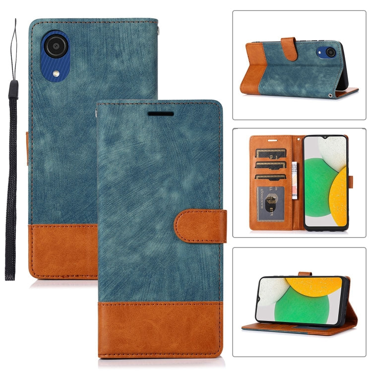 For Samsung Galaxy A03 Core Splicing Leather Phone Case