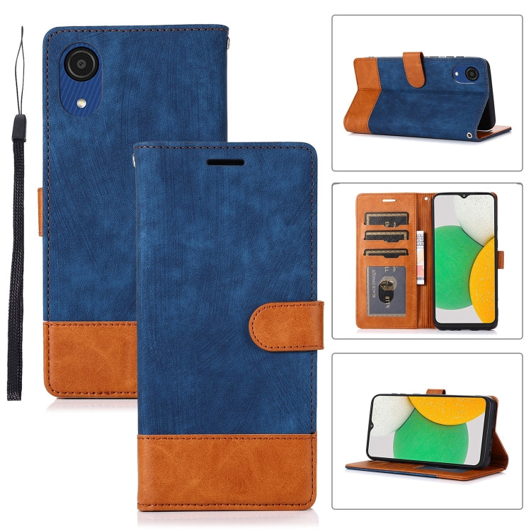 For Samsung Galaxy A03 Core Splicing Leather Phone Case