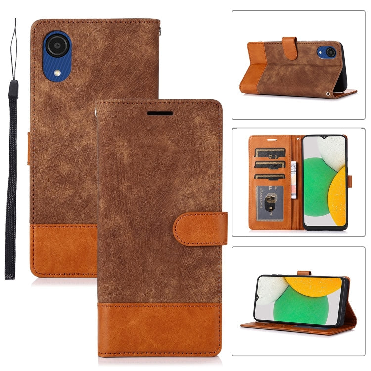 For Samsung Galaxy A03 Core Splicing Leather Phone Case