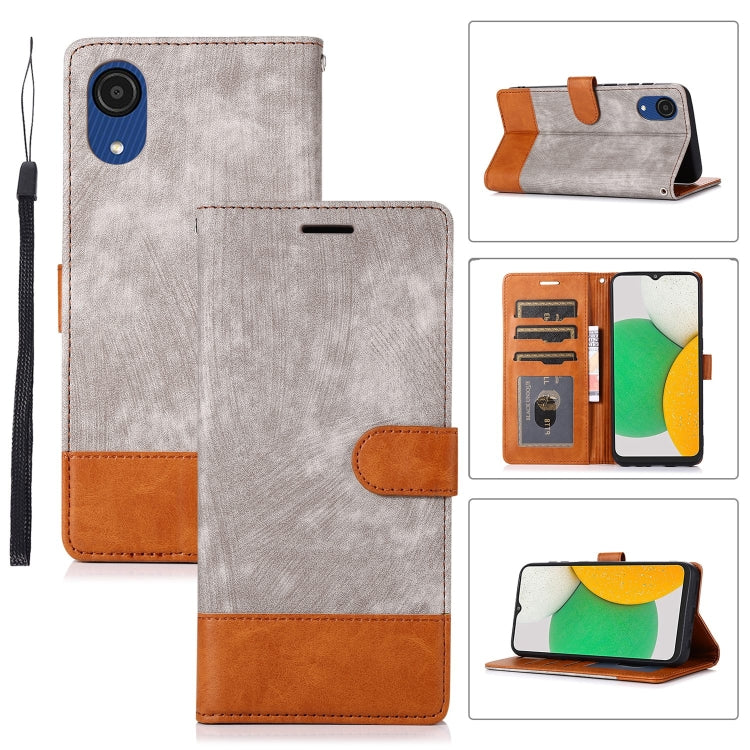 For Samsung Galaxy A03 Core Splicing Leather Phone Case