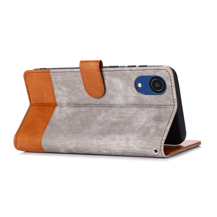 For Samsung Galaxy A03 Core Splicing Leather Phone Case