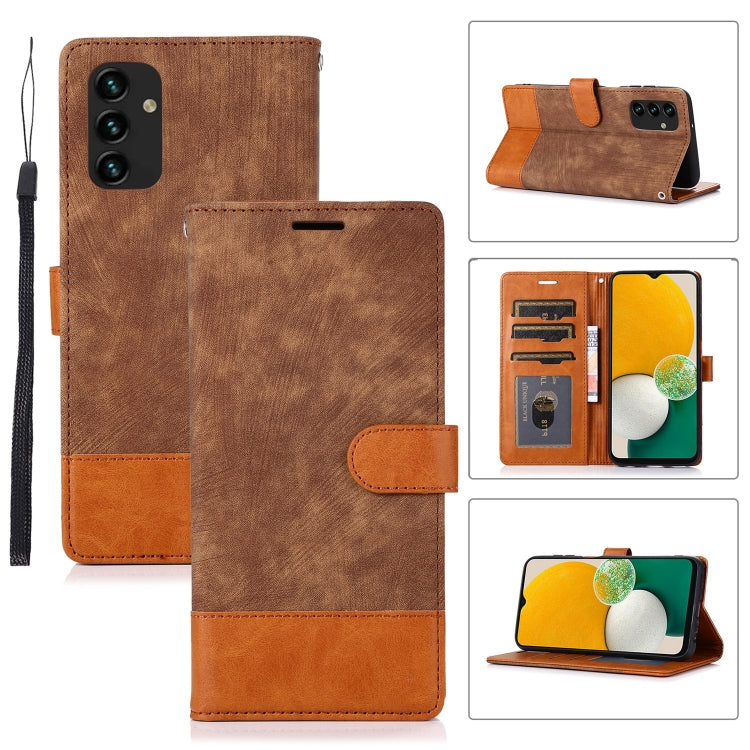 For Samsung Galaxy A13 4G Splicing Leather Phone Case