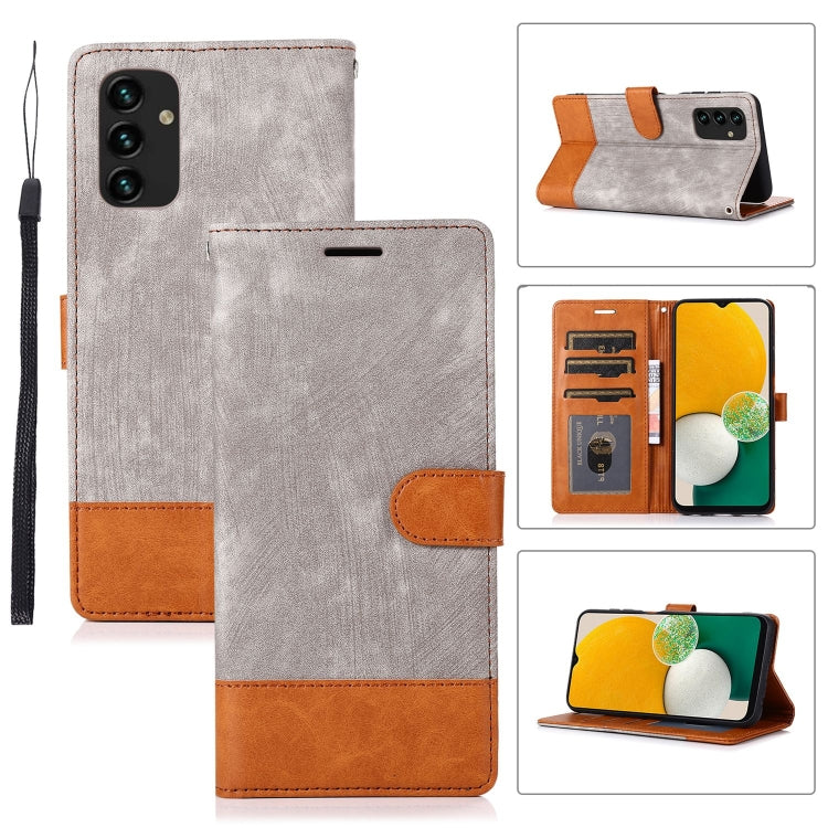 For Samsung Galaxy A13 4G Splicing Leather Phone Case