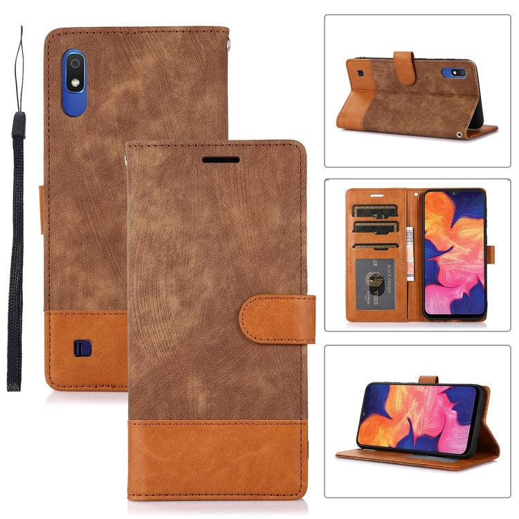 For Samsung Galaxy A10 / M10 Splicing Leather Phone Case