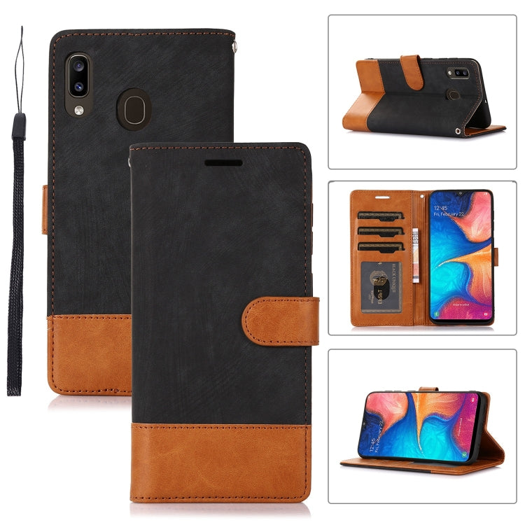 For Samsung Galaxy A20 / A30 Splicing Leather Phone Case
