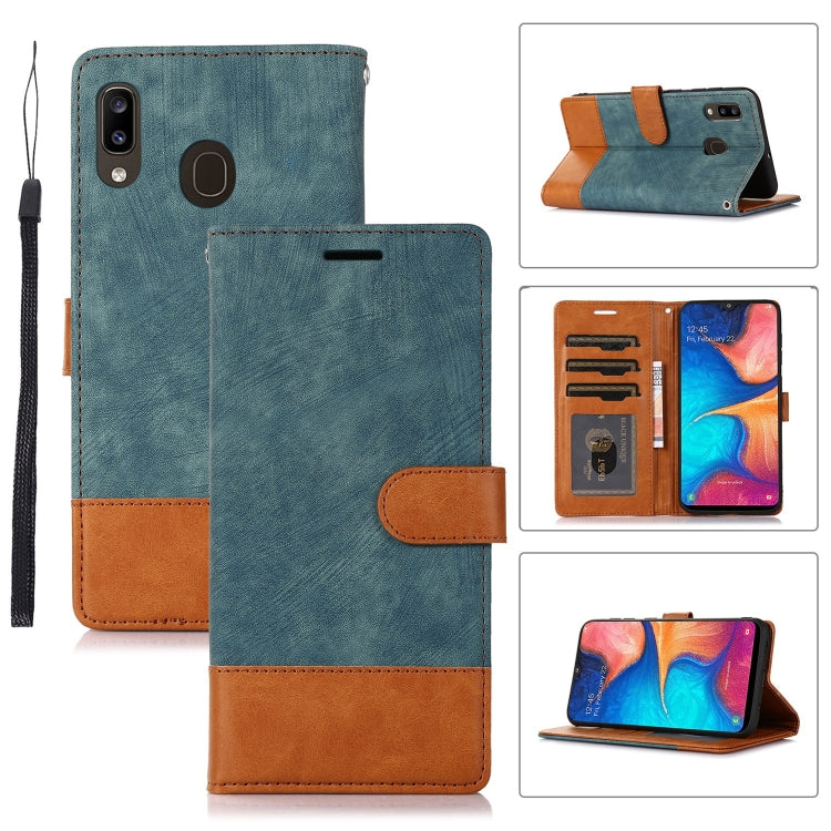 For Samsung Galaxy A20 / A30 Splicing Leather Phone Case