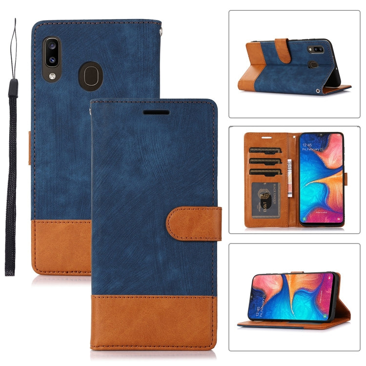 For Samsung Galaxy A20 / A30 Splicing Leather Phone Case