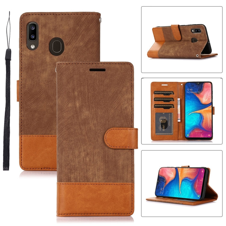For Samsung Galaxy A20 / A30 Splicing Leather Phone Case