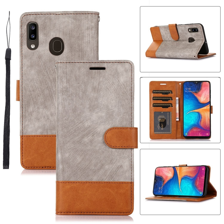 For Samsung Galaxy A20 / A30 Splicing Leather Phone Case