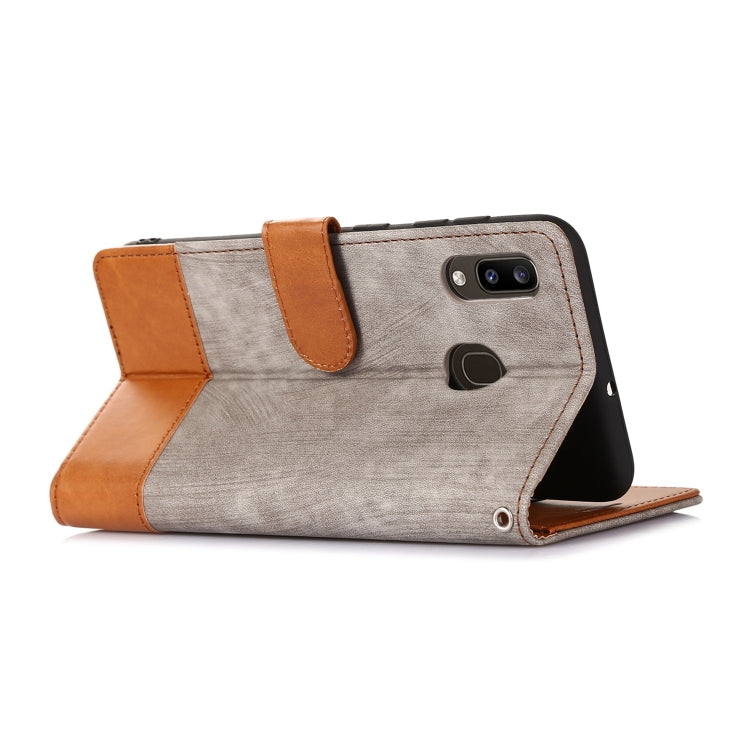For Samsung Galaxy A20 / A30 Splicing Leather Phone Case