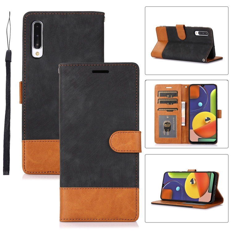 For Samsung Galaxy A50 Splicing Leather Phone Case