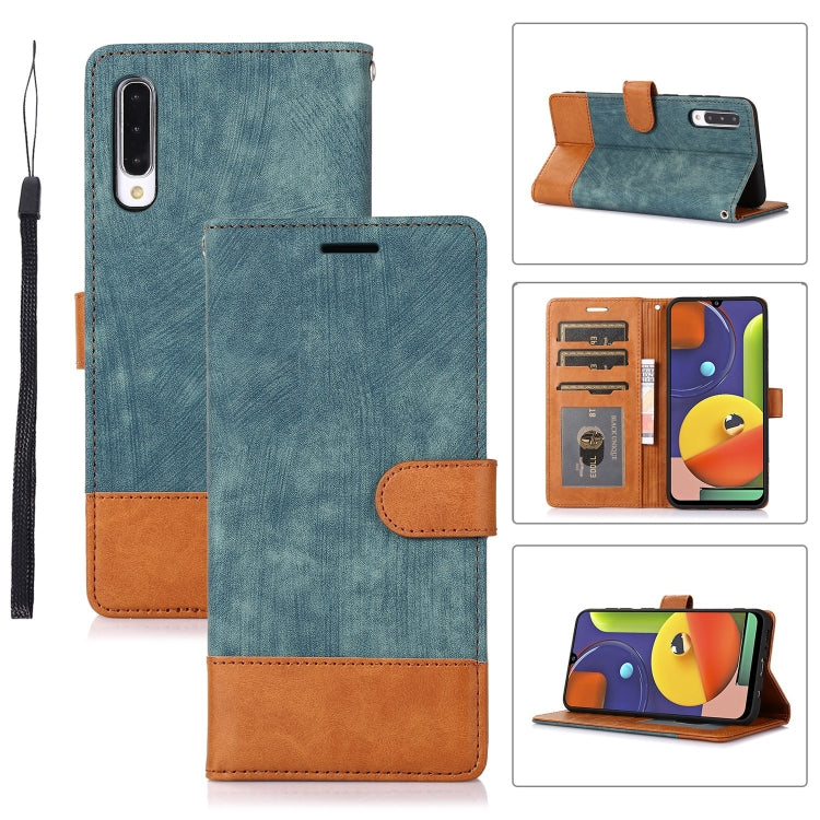 For Samsung Galaxy A50 Splicing Leather Phone Case