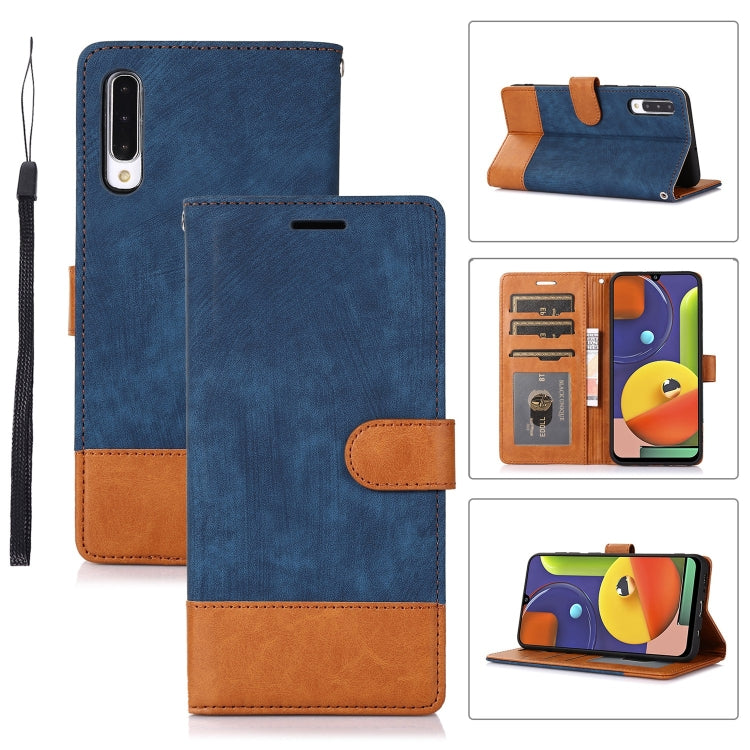 For Samsung Galaxy A50 Splicing Leather Phone Case