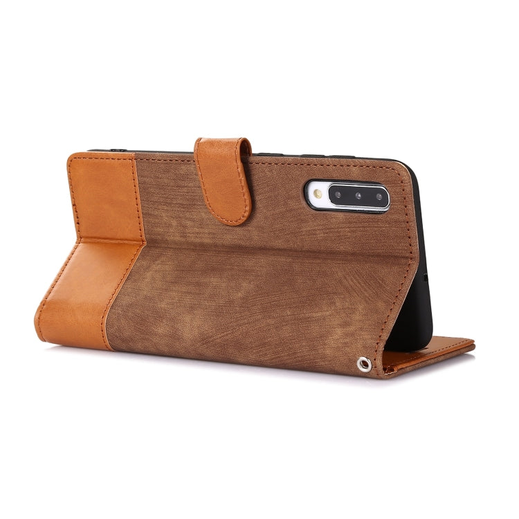For Samsung Galaxy A50 Splicing Leather Phone Case