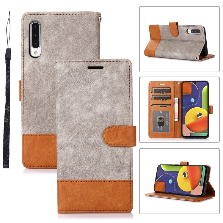For Samsung Galaxy A50 Splicing Leather Phone Case