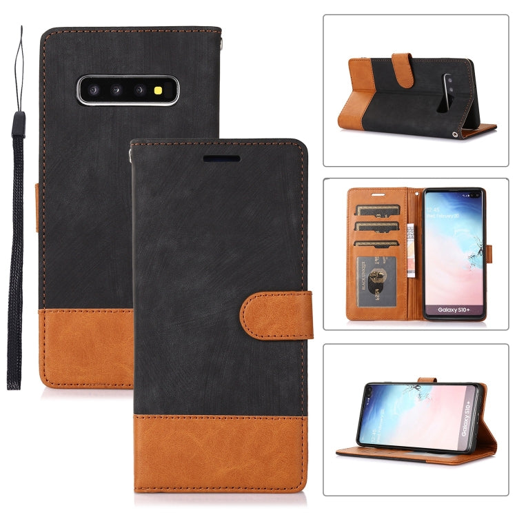 For Samsung Galaxy S10+ Splicing Leather Phone Case