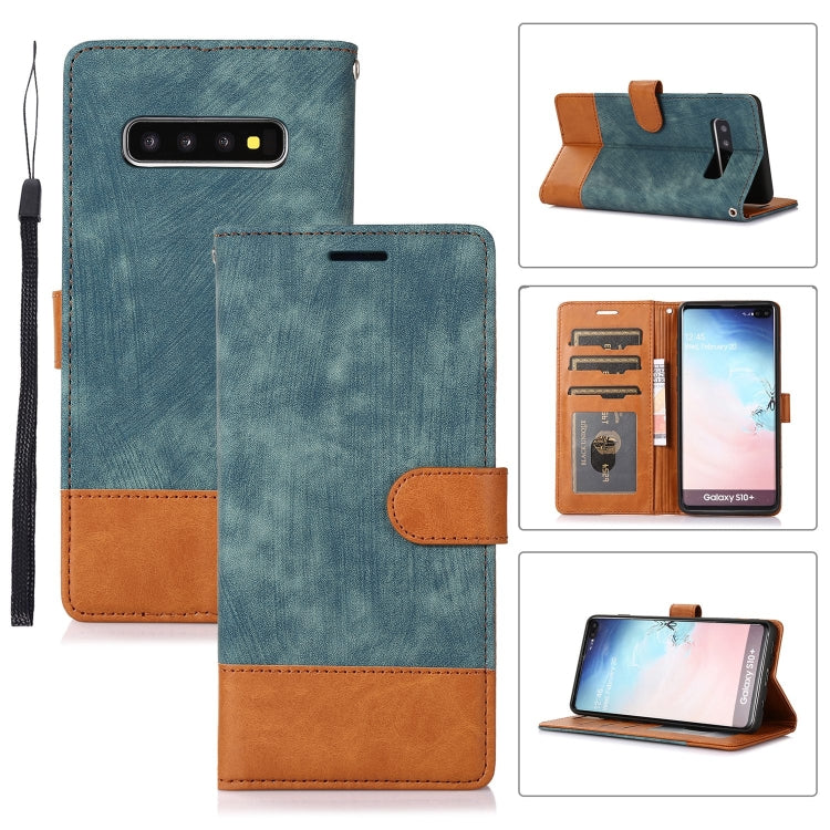 For Samsung Galaxy S10+ Splicing Leather Phone Case