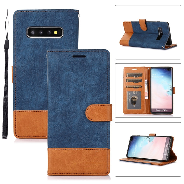For Samsung Galaxy S10+ Splicing Leather Phone Case