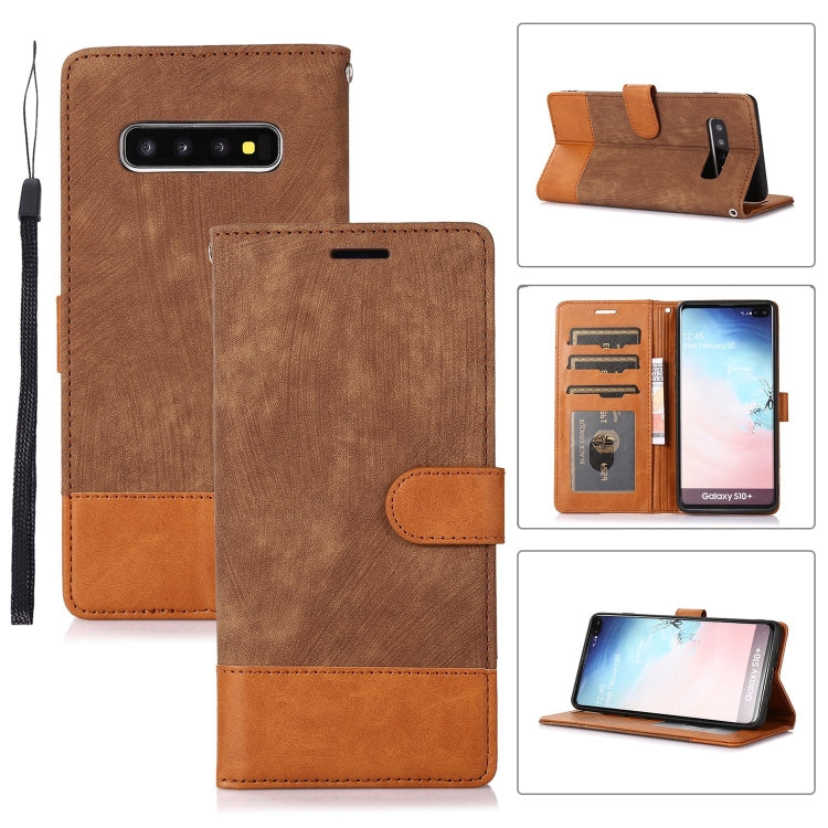 For Samsung Galaxy S10+ Splicing Leather Phone Case