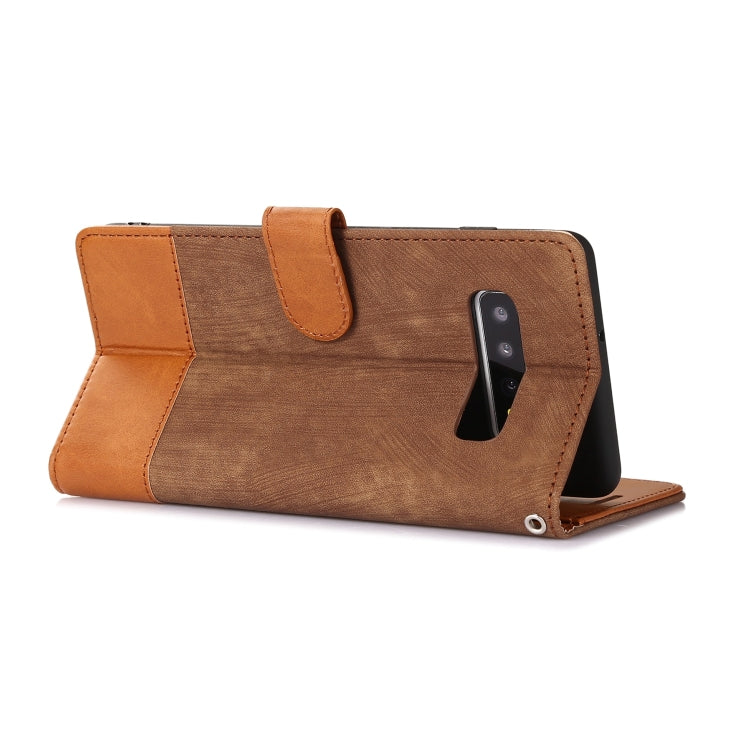 For Samsung Galaxy S10+ Splicing Leather Phone Case