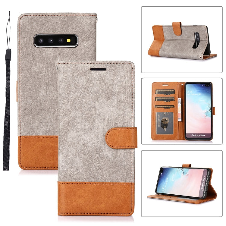 For Samsung Galaxy S10+ Splicing Leather Phone Case