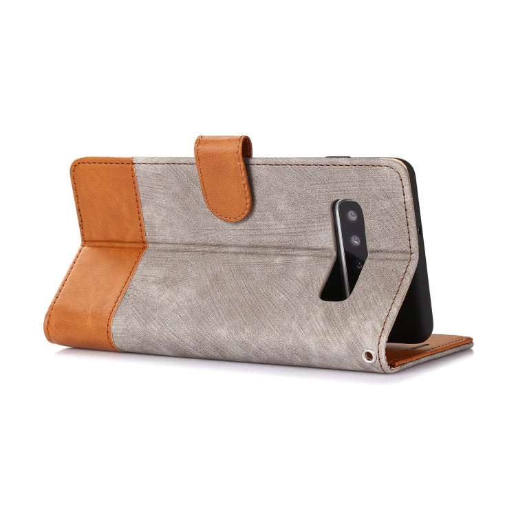For Samsung Galaxy S10+ Splicing Leather Phone Case