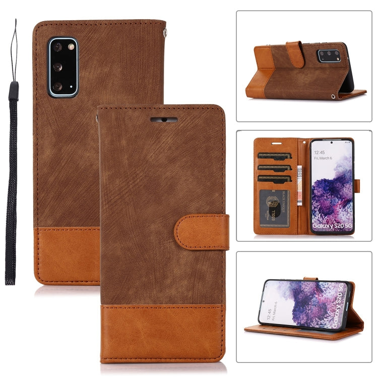 For Samsung Galaxy S20 Splicing Leather Phone Case