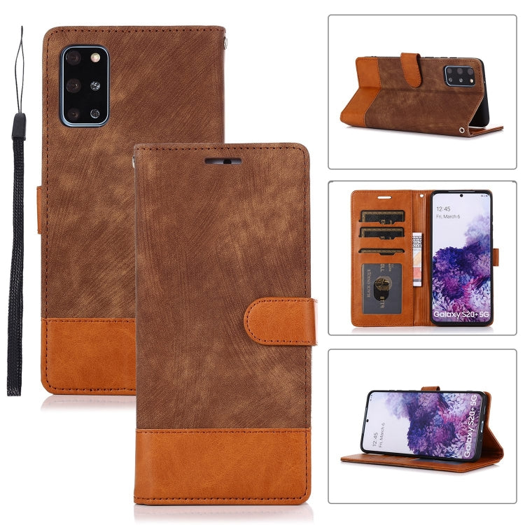 For Samsung Galaxy S20+ Splicing Leather Phone Case
