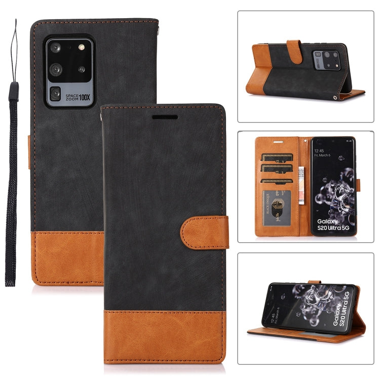 For Samsung Galaxy S20 Ultra Splicing Leather Phone Case