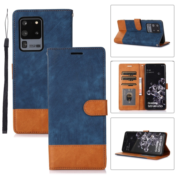 For Samsung Galaxy S20 Ultra Splicing Leather Phone Case