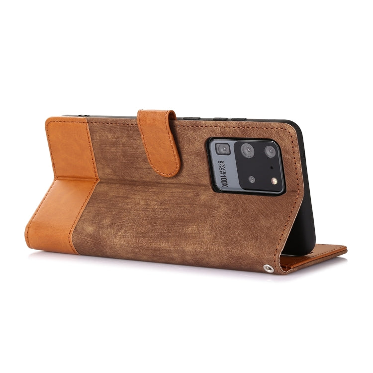 For Samsung Galaxy S20 Ultra Splicing Leather Phone Case