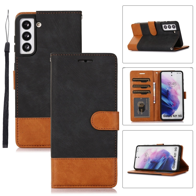 For Samsung Galaxy S21 5G Splicing Leather Phone Case