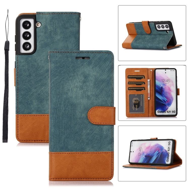 For Samsung Galaxy S21 5G Splicing Leather Phone Case