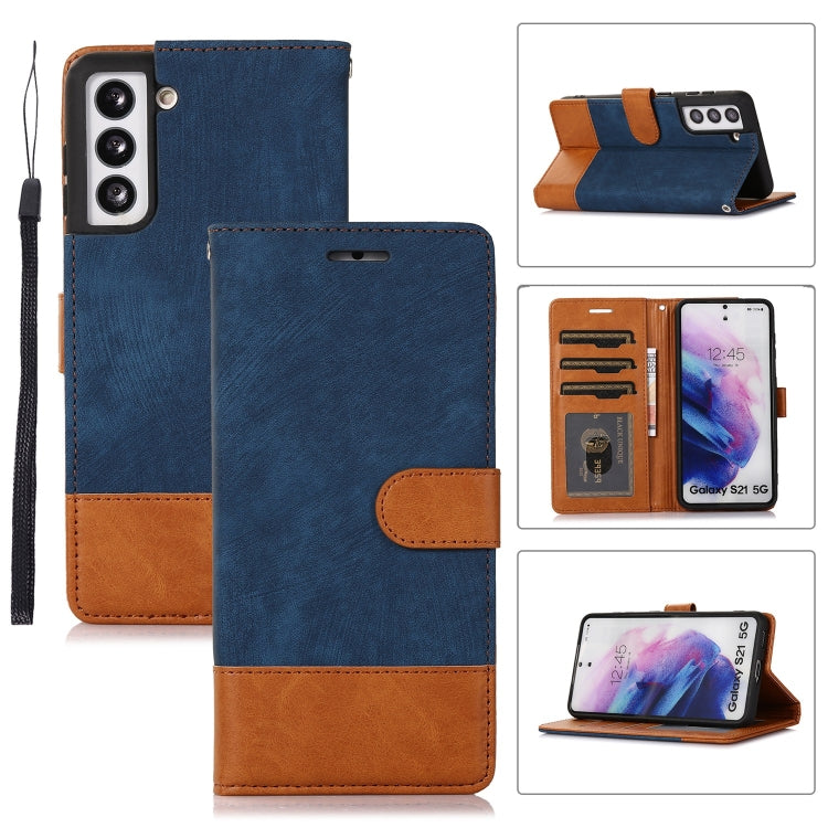 For Samsung Galaxy S21 5G Splicing Leather Phone Case