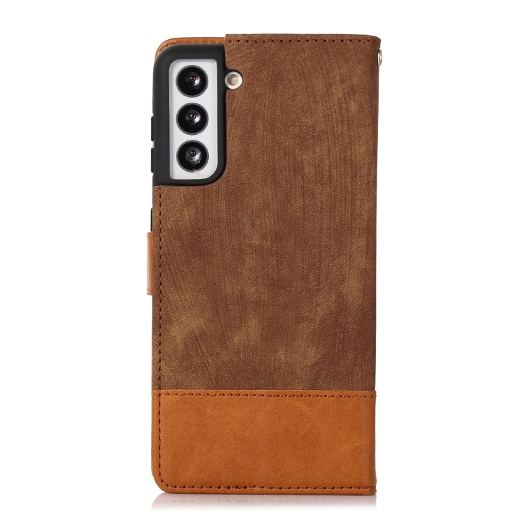 For Samsung Galaxy S21 5G Splicing Leather Phone Case