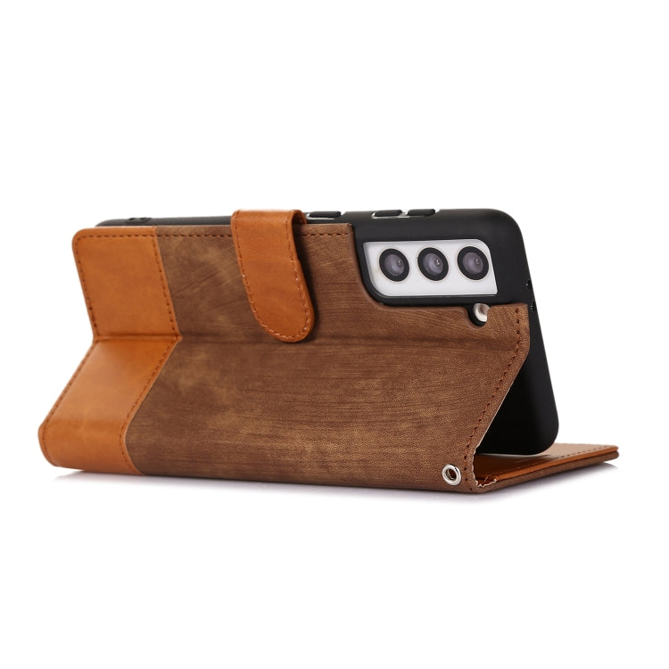 For Samsung Galaxy S21 5G Splicing Leather Phone Case