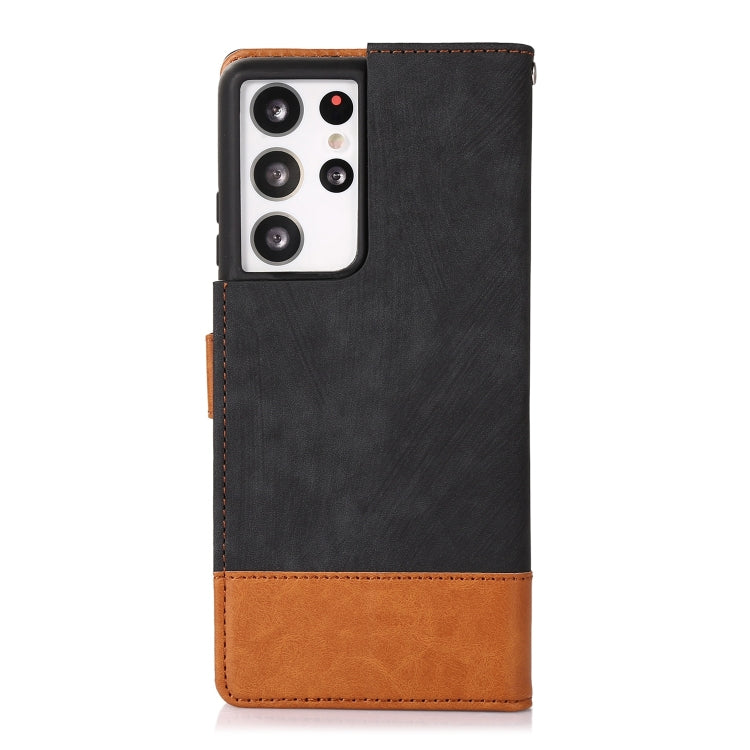 For Samsung Galaxy S21 Ultra 5G Splicing Leather Phone Case