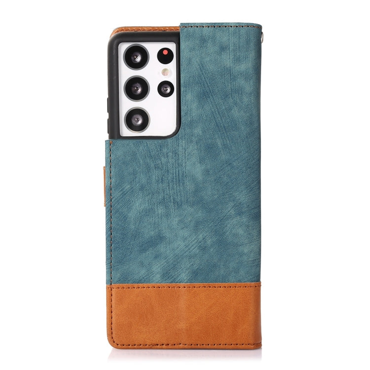 For Samsung Galaxy S21 Ultra 5G Splicing Leather Phone Case