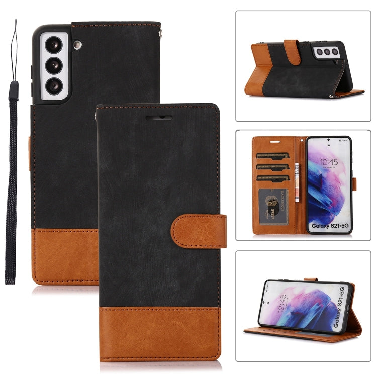 For Samsung Galaxy S21+ 5G Splicing Leather Phone Case