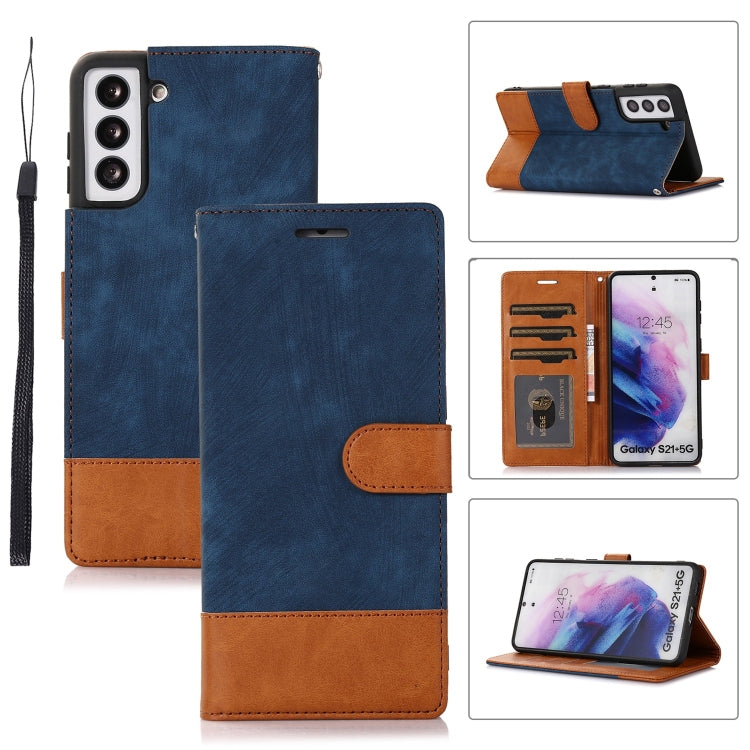 For Samsung Galaxy S21+ 5G Splicing Leather Phone Case