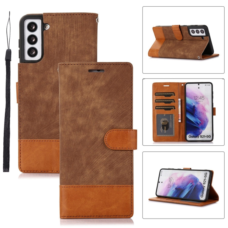 For Samsung Galaxy S21+ 5G Splicing Leather Phone Case