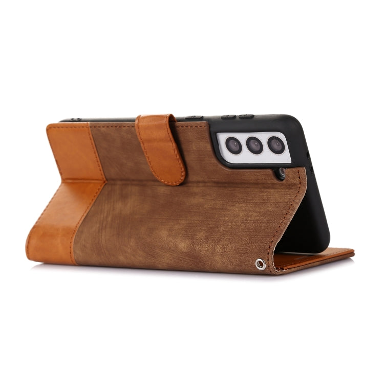 For Samsung Galaxy S21+ 5G Splicing Leather Phone Case