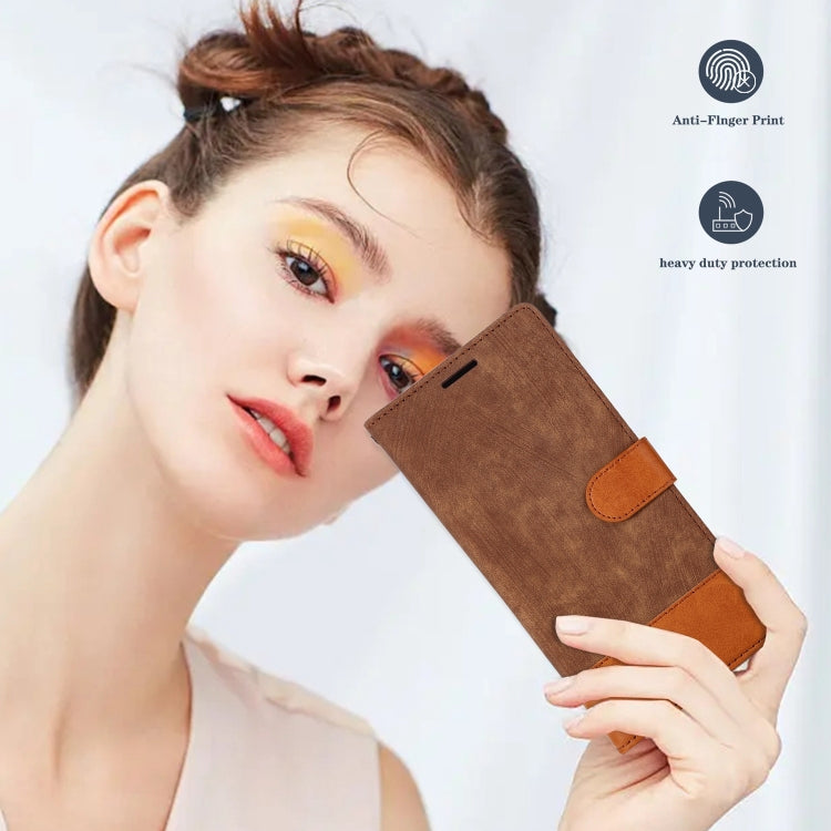 For Samsung Galaxy S21+ 5G Splicing Leather Phone Case