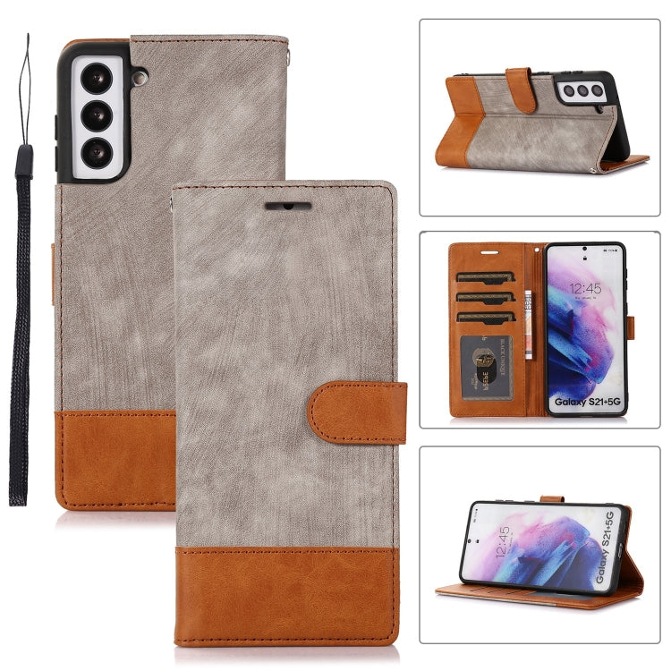For Samsung Galaxy S21+ 5G Splicing Leather Phone Case