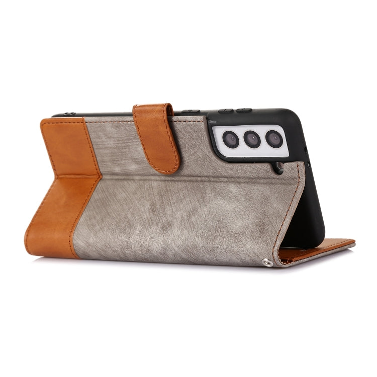 For Samsung Galaxy S21+ 5G Splicing Leather Phone Case